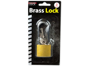 Long shank padlock with keys