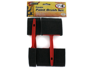 4 Pack foam paint brush set