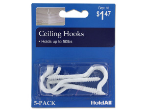 Ceiling hooks, pack of 5