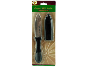 Gift knife with plastic cover