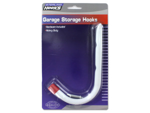 Garage storage hook with hardware