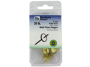 Quick picture hangers, bright brass, pack of 7