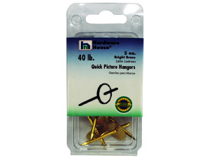 Brass picture hangers, pack of 5