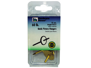 Bright brass picture hangers, pack of 4