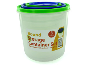 4 Pack round storage container set with lids