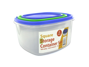 3 Pack square storage container set sith lids