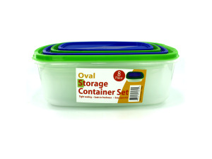 4 Pack oval storage containers with lids