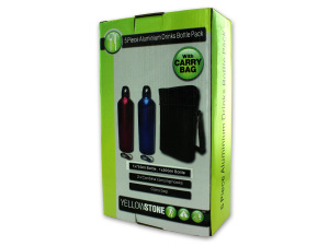 Aluminum bottle set with carrying bag