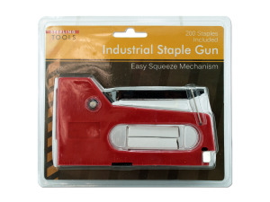 Industrial staple gun with staples