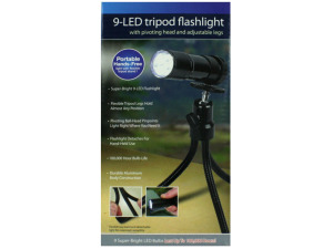 Tripod flashlight with 9 LEDs