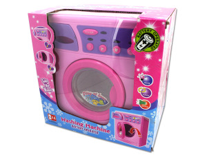 Battery operated toy washing machine