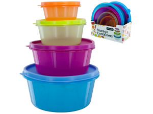 8 pack round lid container set