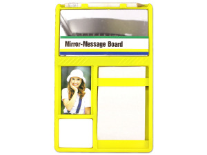 Message board with mirror and pencil