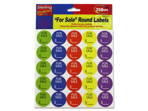 "For sale" sticker labels