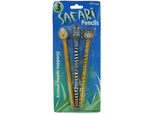 Safari pencils with animal head toppers