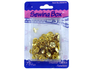 Brass thumb tacks, pack of 75