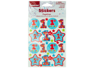 4 sheet 1st birthday stickers 4.5 inch x 6 inch