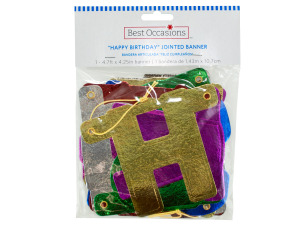 happy birthday jointed banner 4.7 ft x 4.25 inch