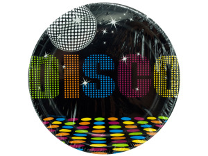 8 pack 70s disco 7 inch round plates