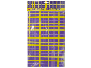 54 x 108 inch purple/yellow plaid tablecover