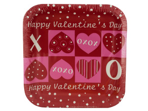 8 pack 6.75 inch craft hearts paper plates