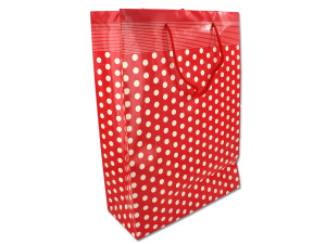 Red polka dot gift bag