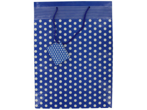 Blue polka dot gift bag