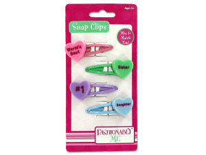Grandma and grandpa snap clips for girls, pack of 4