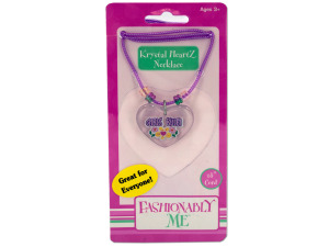 "Girls Rule!" heart necklace