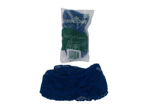 Ruffled lace edge, navy blue