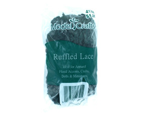 Green ruffled lace, 4 yards