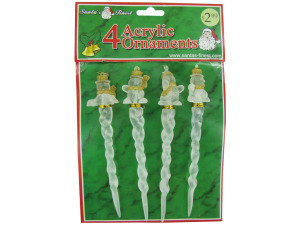 4 pack snowman icicle ornaments