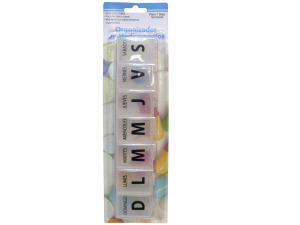 Large pill box, Spanish language
