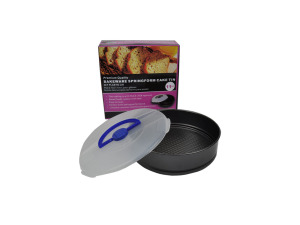 Springform cake pan with lid and handles