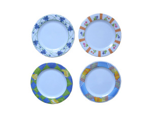 Melamine dinner plate, assorted designs