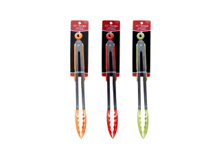 12" stainless steel tongs, assorted colors