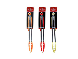 16" stainless steel tongs, assorted colors