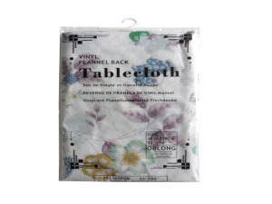 Vinyl tablecloth with flannel backing, 52" X 90"