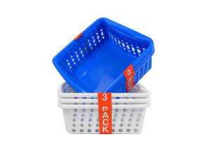 Plastic storage baskets, pack of 3