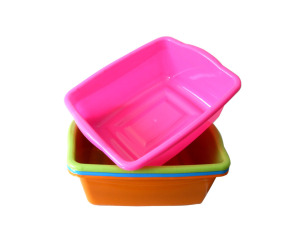Colorful plastic oblong basins