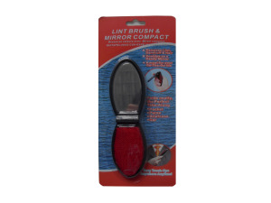 Lint brush and mirror compact