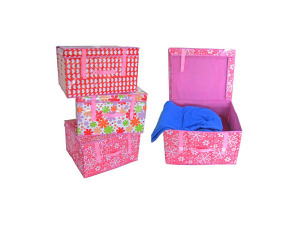 Non-woven lidded storage boxes