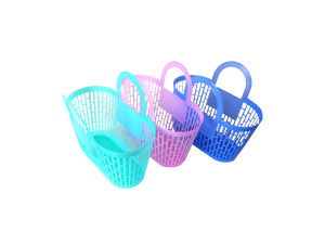 Plastic storage basket in pastel colors
