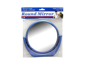 Round mirror on stand