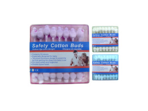 Cotton buds, assorted colors, pack of 50