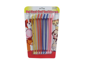 Dual-end pet toothbrush, pack of 8