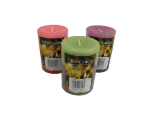 Pillar candles in assorted colors