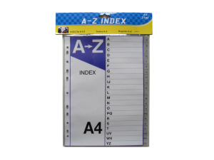 A-Z index for binders