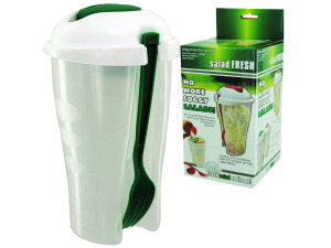 Salad Fresh container with separate dressing compartment