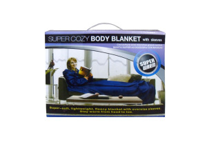 Fleece body blanket with sleeves